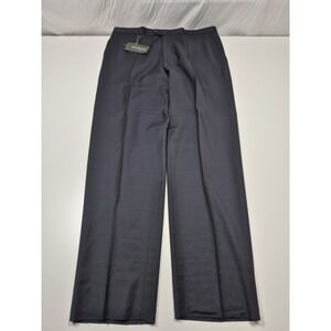 Zanieri Dress Pants Mens 42x36 Gray Wool Unhemmed Super 100s Italy Flat Front